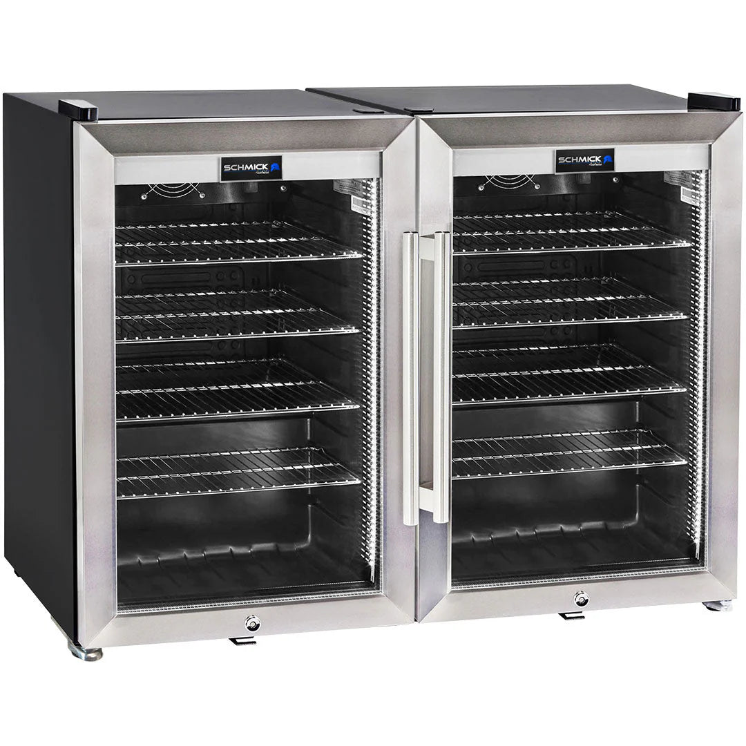 Schmick Tropical Triple Glazed Outdoor 2 Glass Door Alfresco Bar Fridge 140Litre