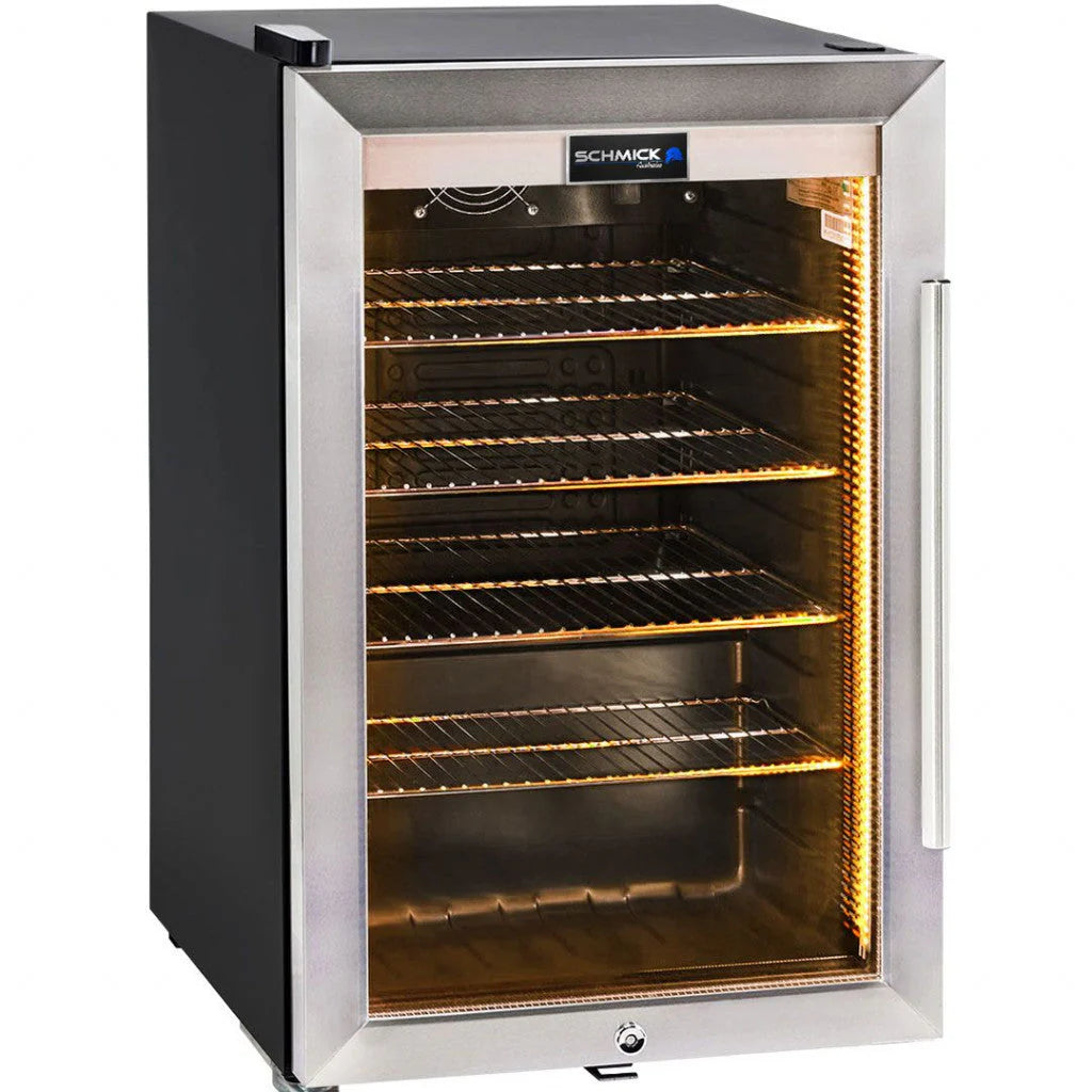 Schmick - Tropical Triple Glazed Outdoor Glass Bar Fridge 70 Litre Model HUS-SC70L-SS. White