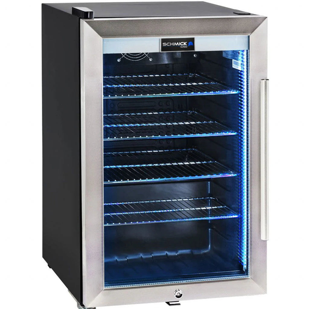 Schmick - Tropical Triple Glazed Outdoor Glass Bar Fridge 70 Litre Model HUS-SC70L-SS. White