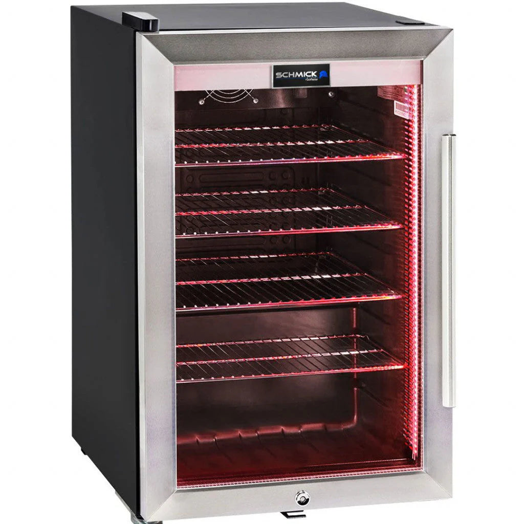 Schmick - Tropical Triple Glazed Outdoor Glass Bar Fridge 70 Litre Model HUS-SC70L-SS. White