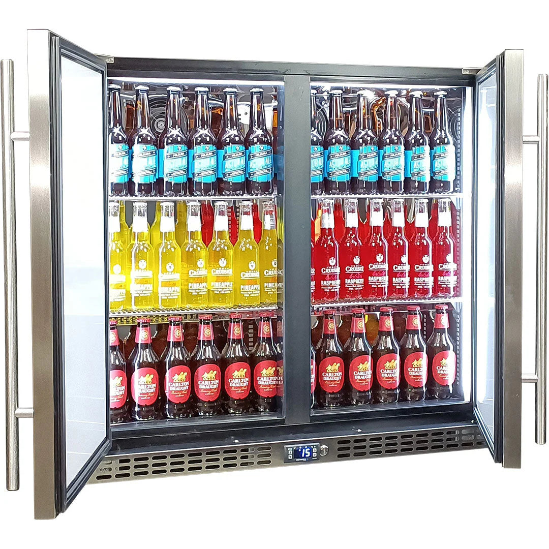 Schmick Twin Door Quiet Running Solid Stainless Door Energy Efficient Bar Fridge Model SK246-SD