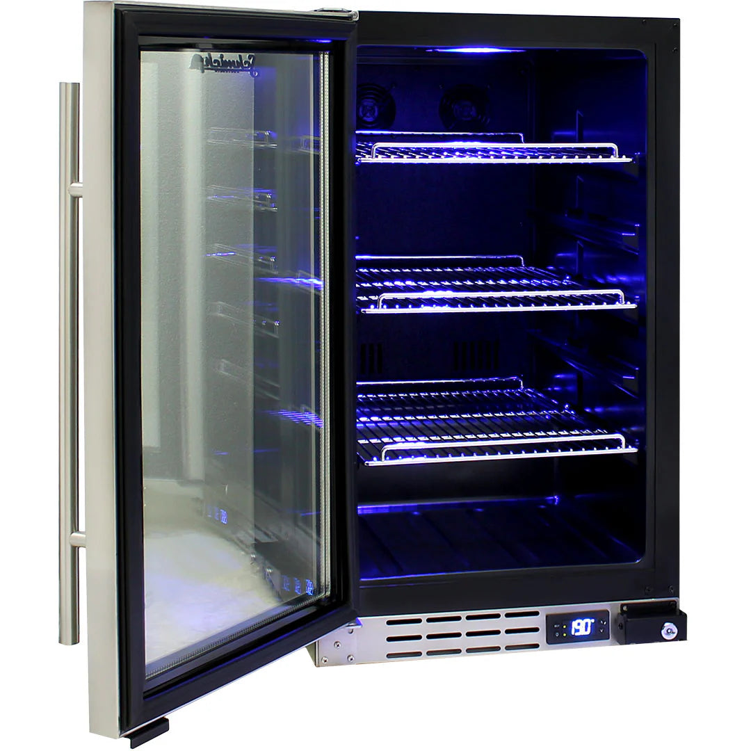 Schmick Under Bench Glass Door Bar Fridge Triple Glazed - Model JC95B Left Hinged