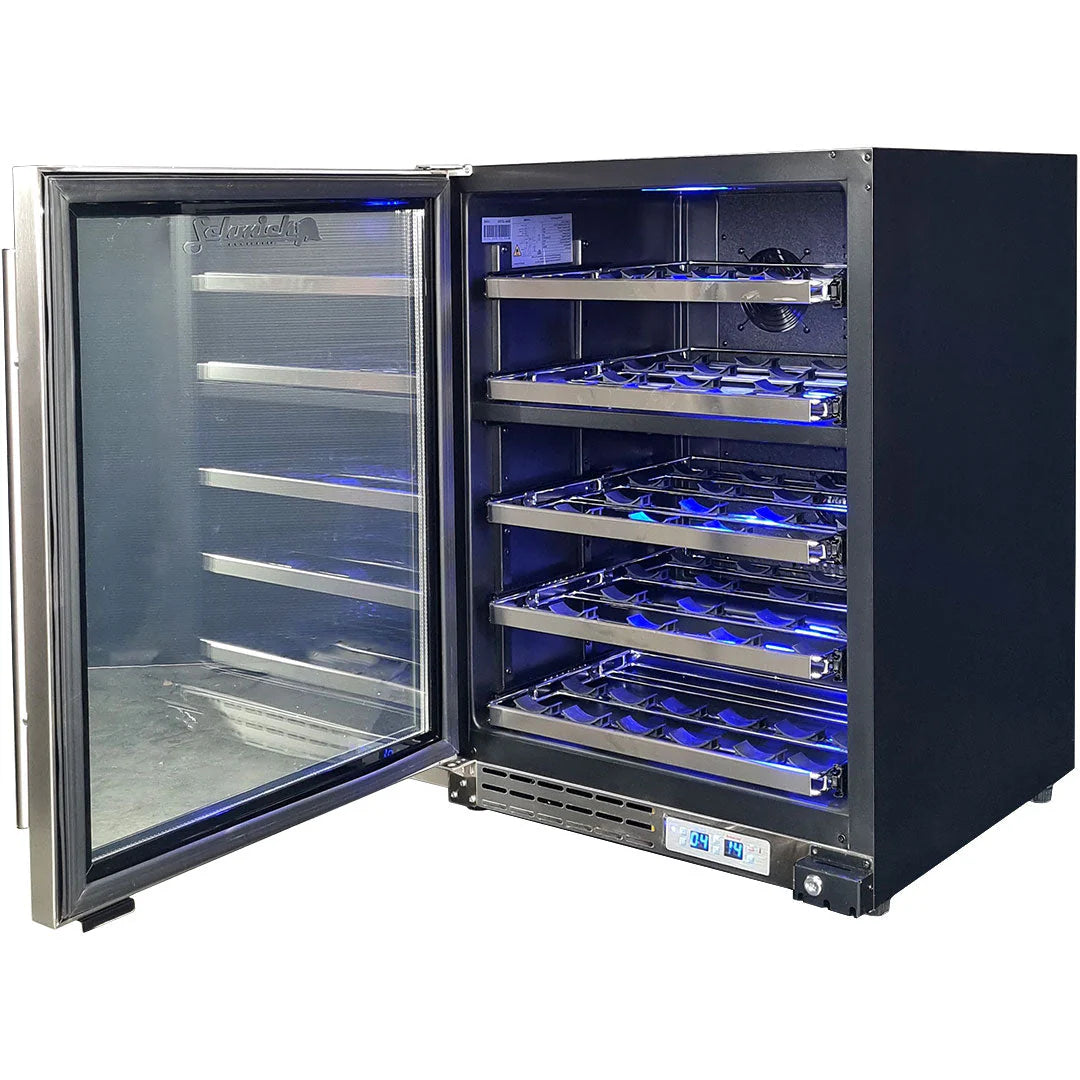 Schmick Under Bench Glass Door Dual Zone Wine Fridge Triple Glazed - Model JC132D