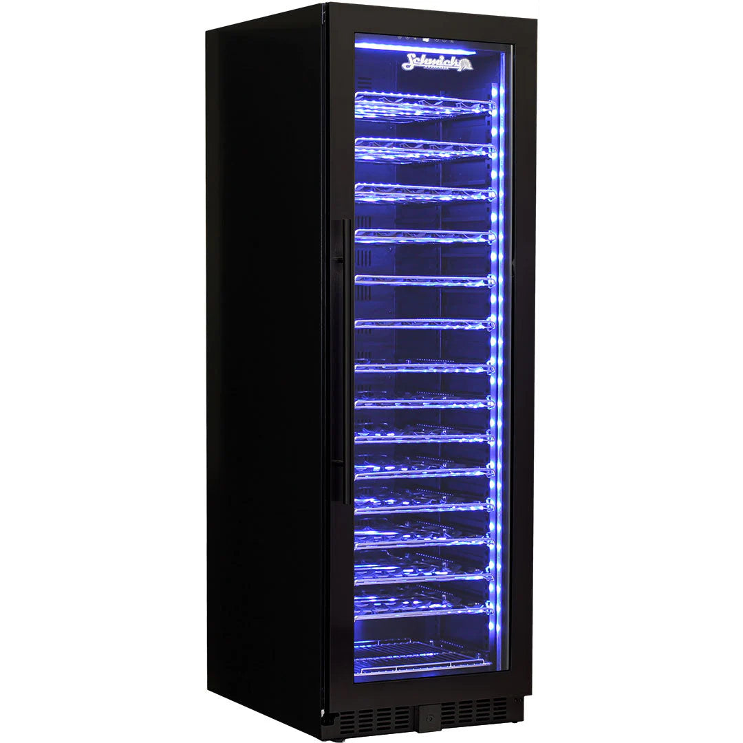 Schmick Upright Black Glass Door Wine Refrigerator Model BD425W-B Included