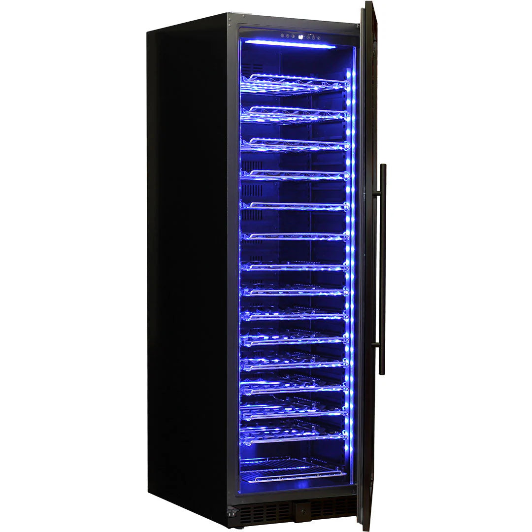 Schmick Upright Black Glass Door Wine Refrigerator Model BD425W-B Included
