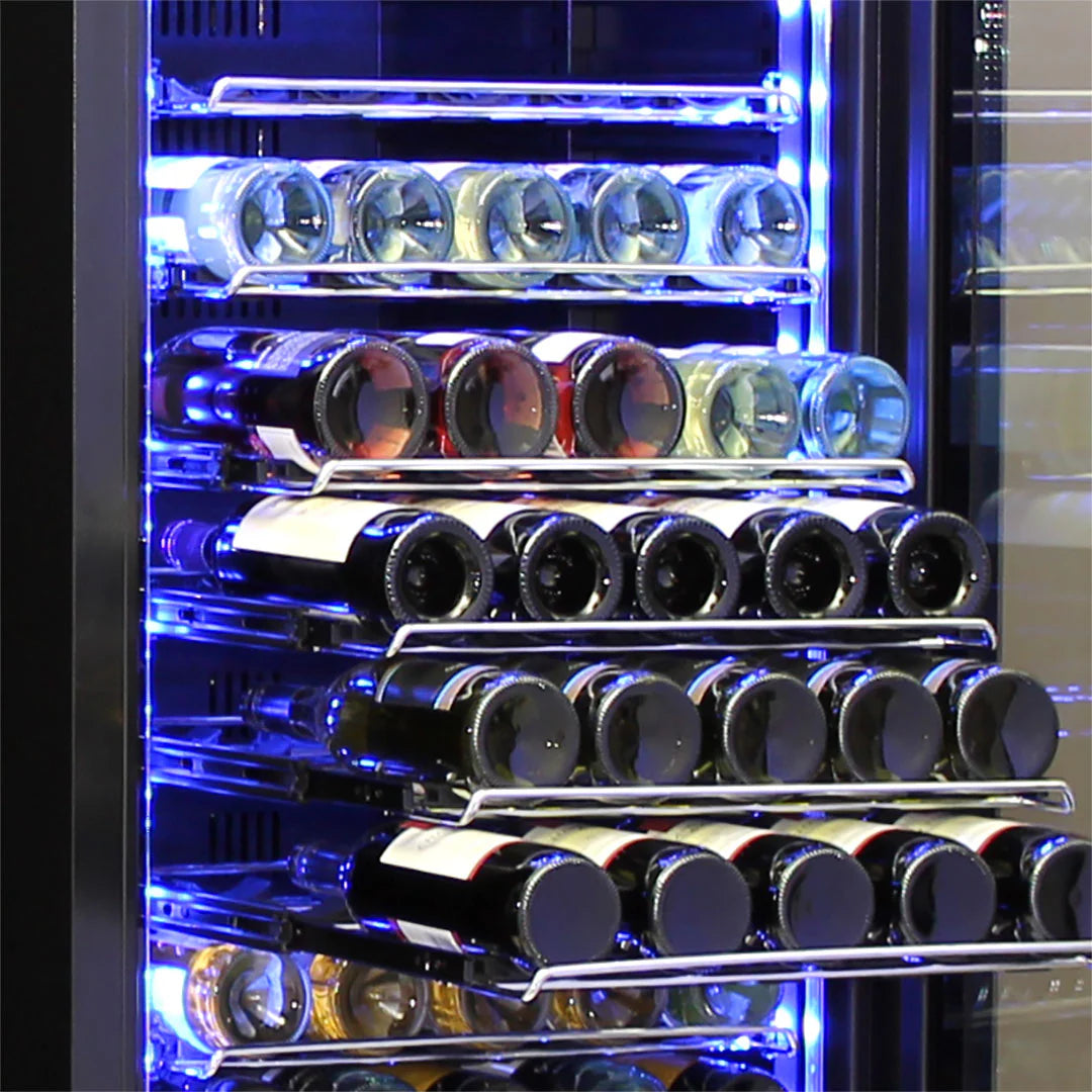 Schmick Upright Black Glass Door Wine Refrigerator Model BD425W-B Included