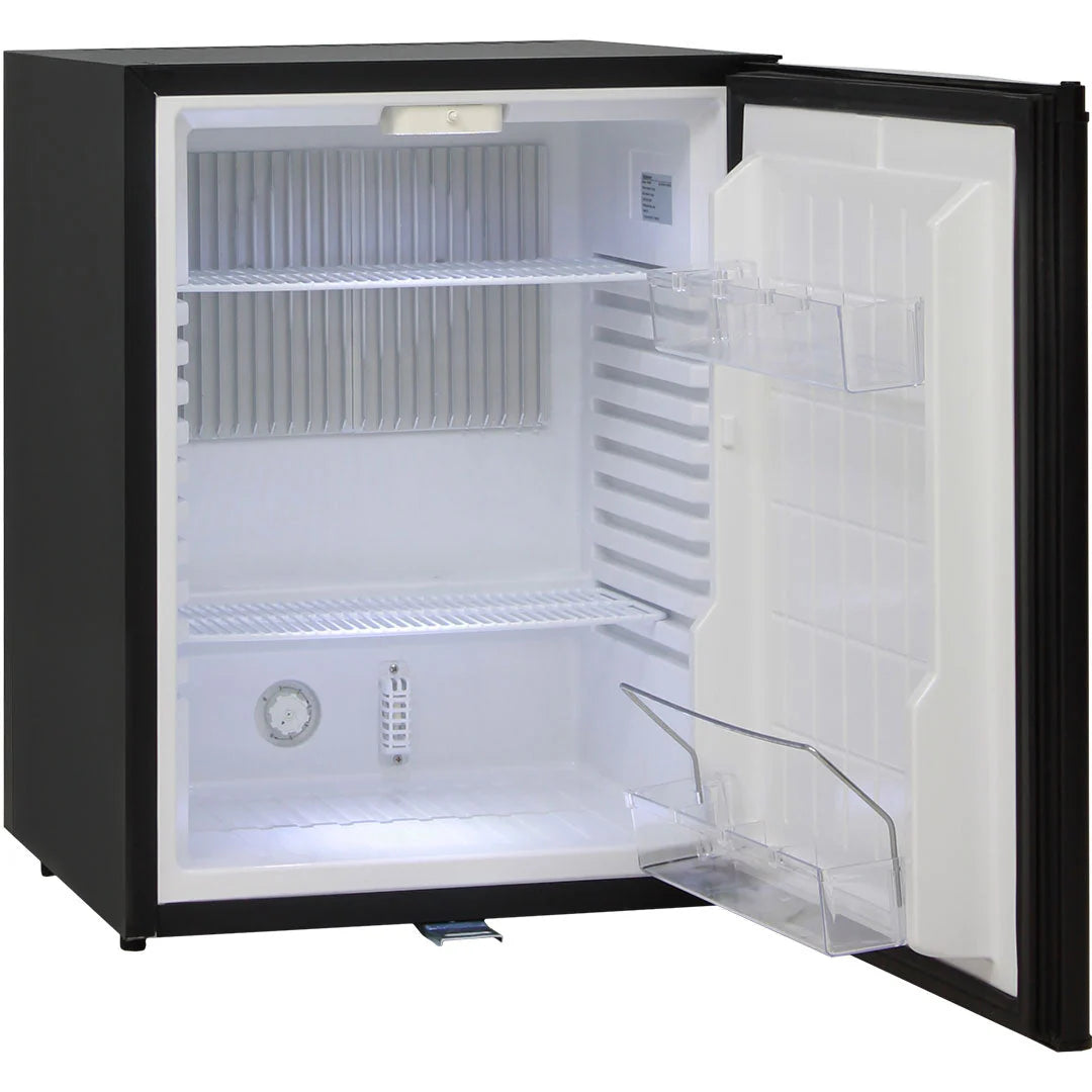 Silent 60 Litre Motel Quiet Mini Bar Fridge With Solid Door And Lock Change to Left Hinged (+$15.00) / Extend To 3 Yrs Replacement (+$69.00)