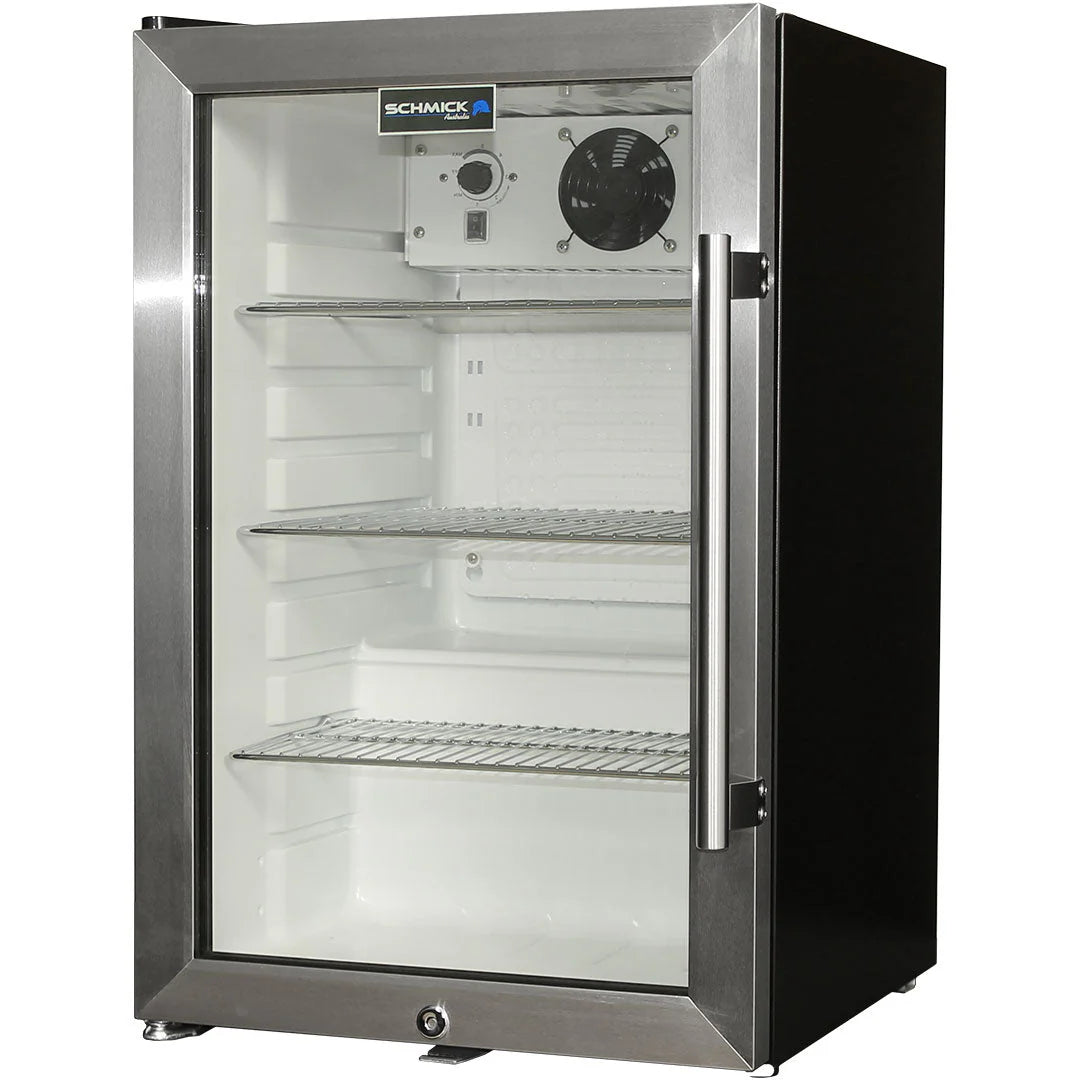 Tropical Glass Door Mini Bar Fridge / 80 Cans Left Hinged Add 1 Extra Yr Parts/Labour