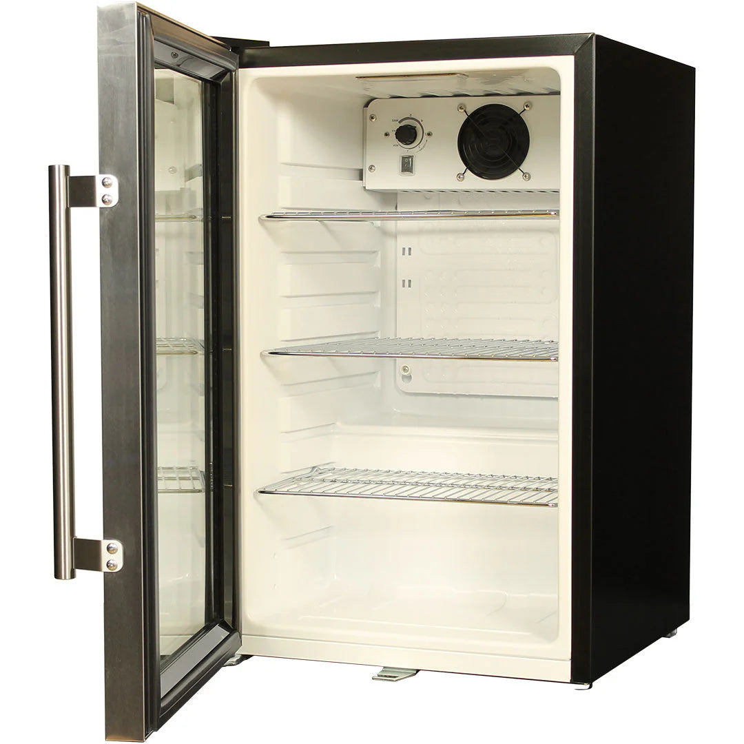 Tropical Glass Door Mini Bar Fridge / 80 Cans Left Hinged Add 1 Extra Yr Parts/Labour
