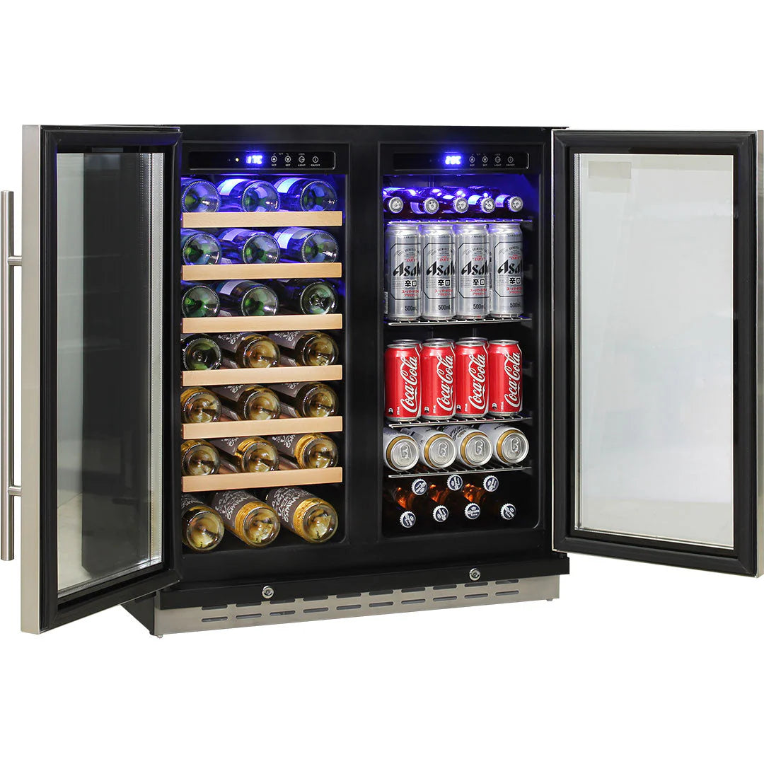 Under Bench Beer And Wine Dual Zone Bar Fridge 2 Yrs Parts/Labour
