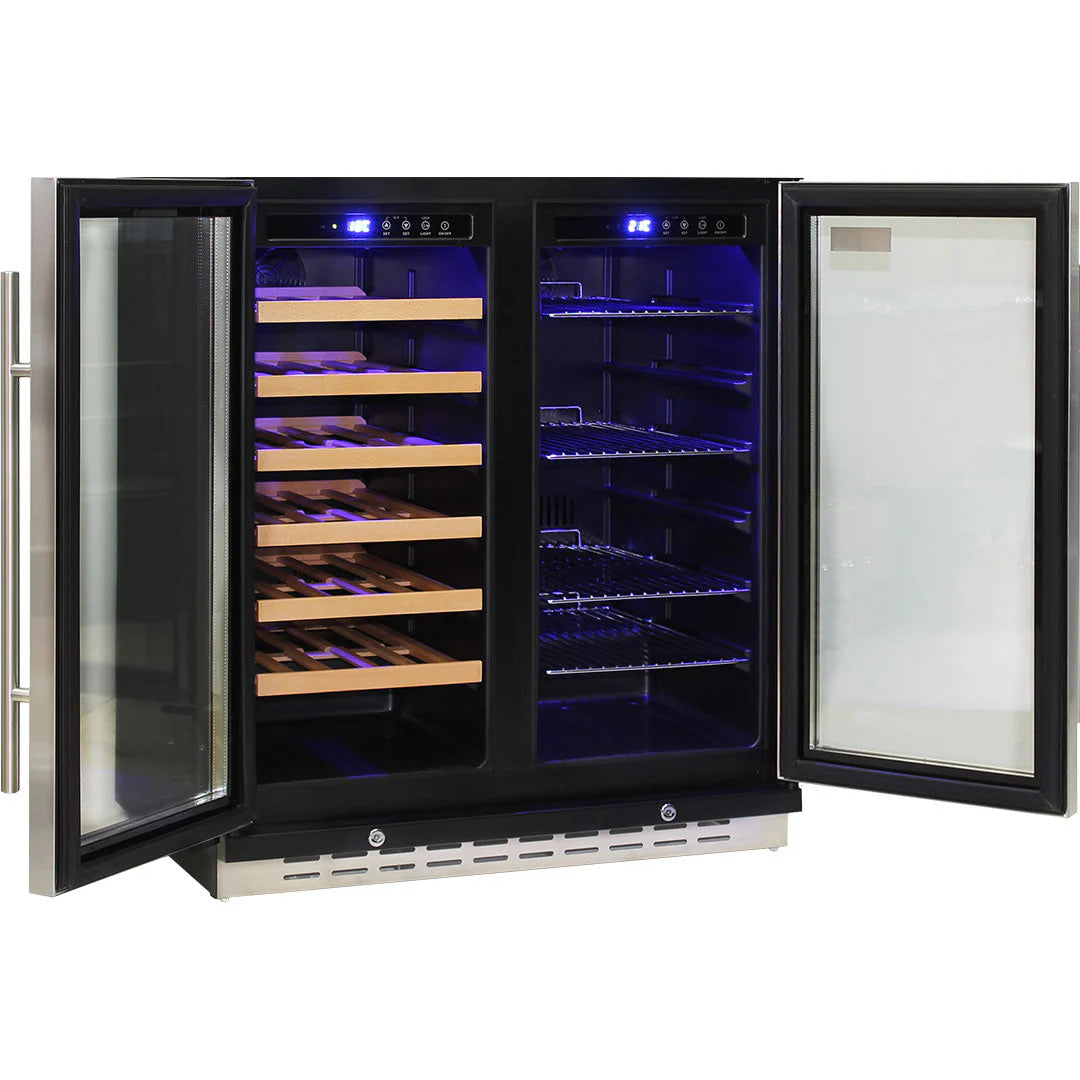 Under Bench Beer And Wine Dual Zone Bar Fridge 2 Yrs Parts/Labour