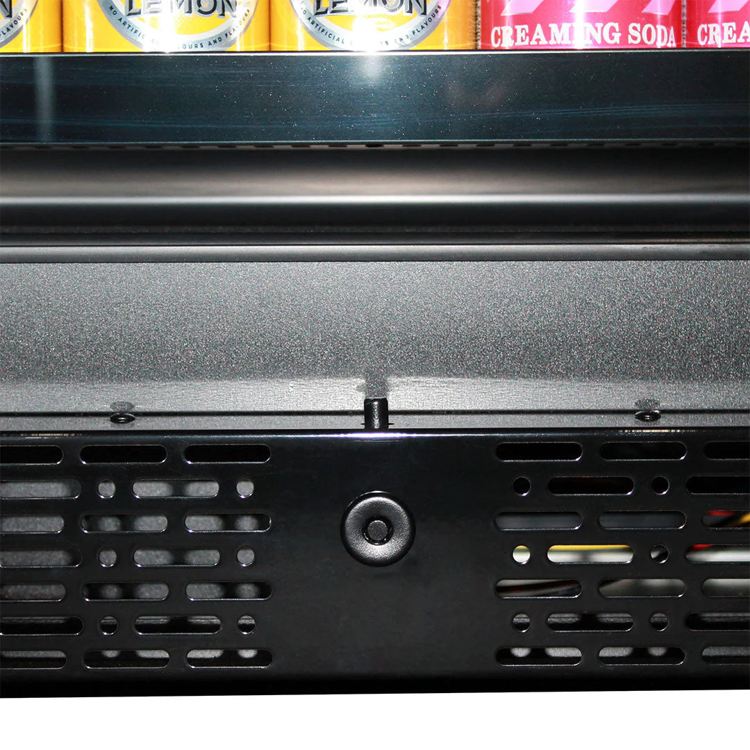 Upright Super Slim Depth Quiet Running Glass Front Beer Fridge With 5 x LED Colour Options