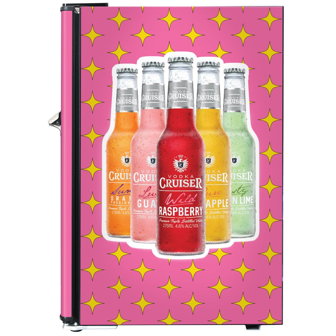 Vodka Cruiser Official Designed Mini Bar Fridge 70 Litre Schmick Brand With Opener