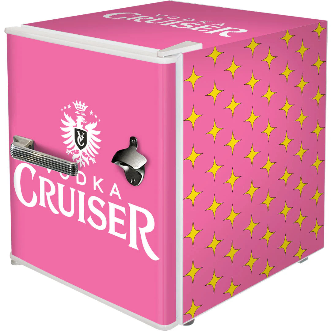 Vodka Cruiser Retro Mini Bar Fridge 46 Litre With Opener 1 Year Full Replacement