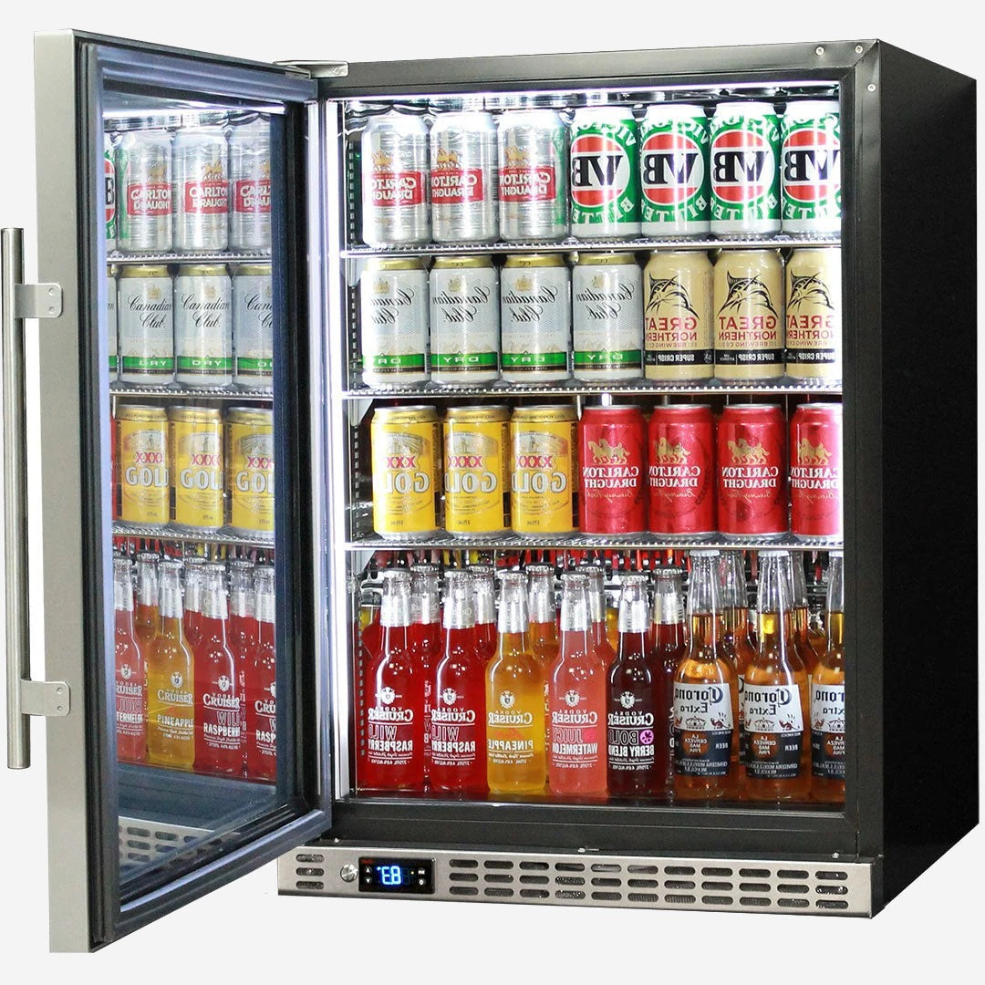 Schmick Quiet Running Front Venting Under Bench Solid Stainless Door Bar Fridge - Model SK156L-SD