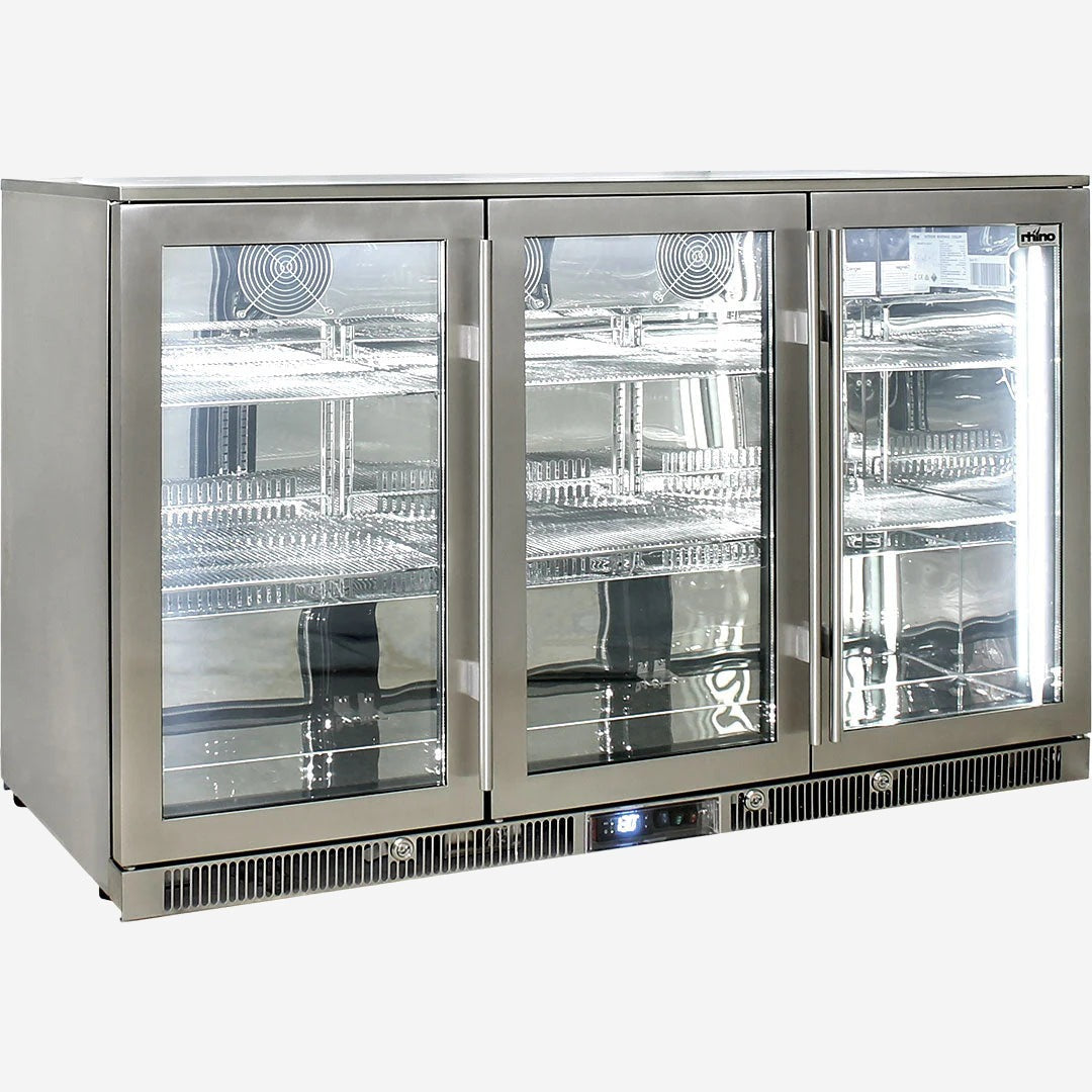 Rhino ENVY 3 Door Bar Fridge Coldest Beer 43ºC+ Best Alfresco 316 Marine Grade Stainless Quiet With No Condensation