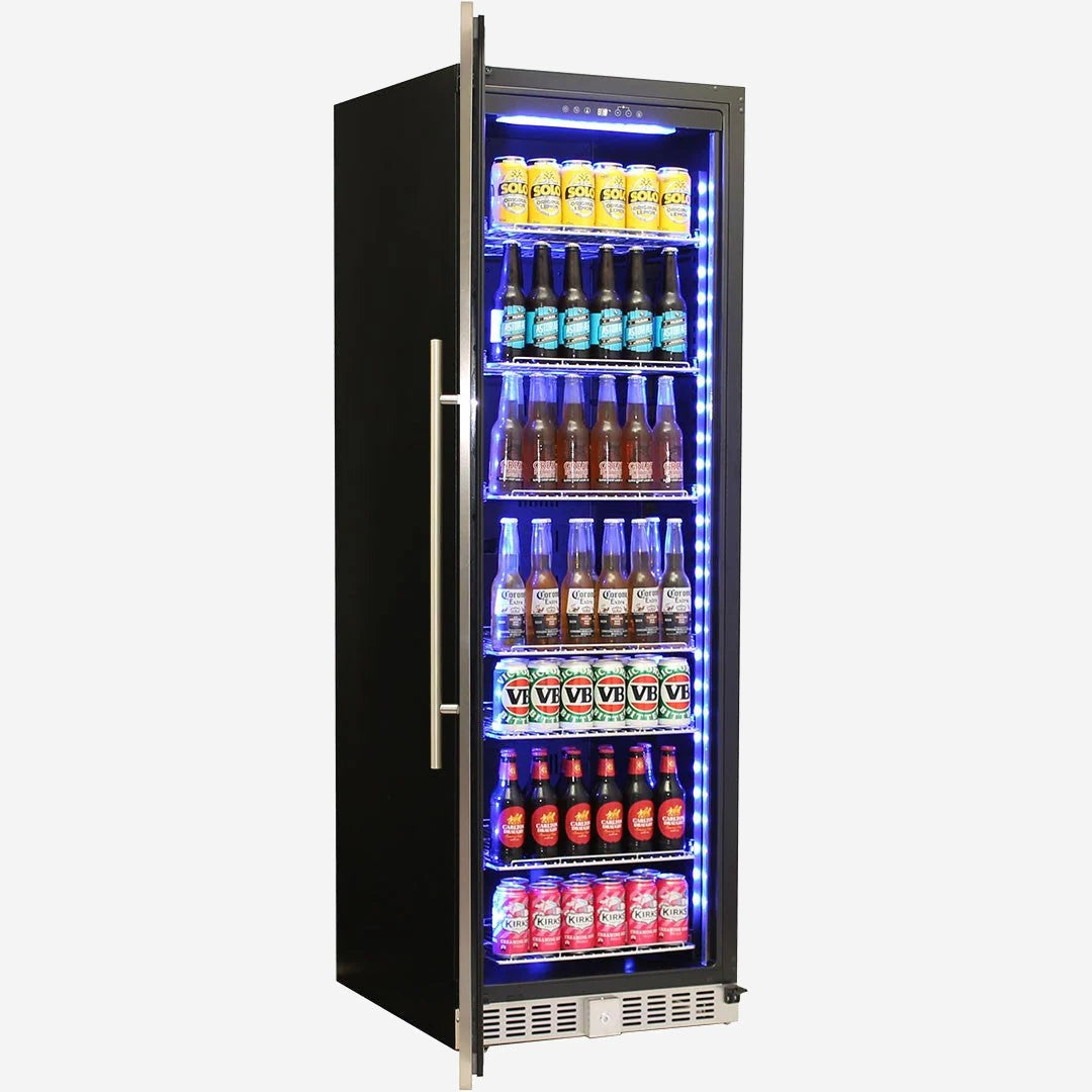 Schmick Upright Glass Door Drinks Refrigerator Model BD425RB-B Right Hinged