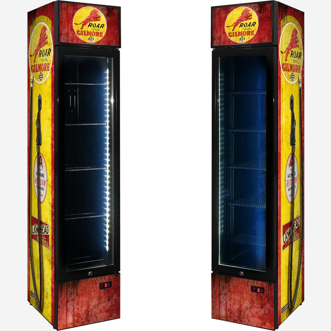 Gilmore - Fuel Pump Branded Skinny Upright Bar Fridge
