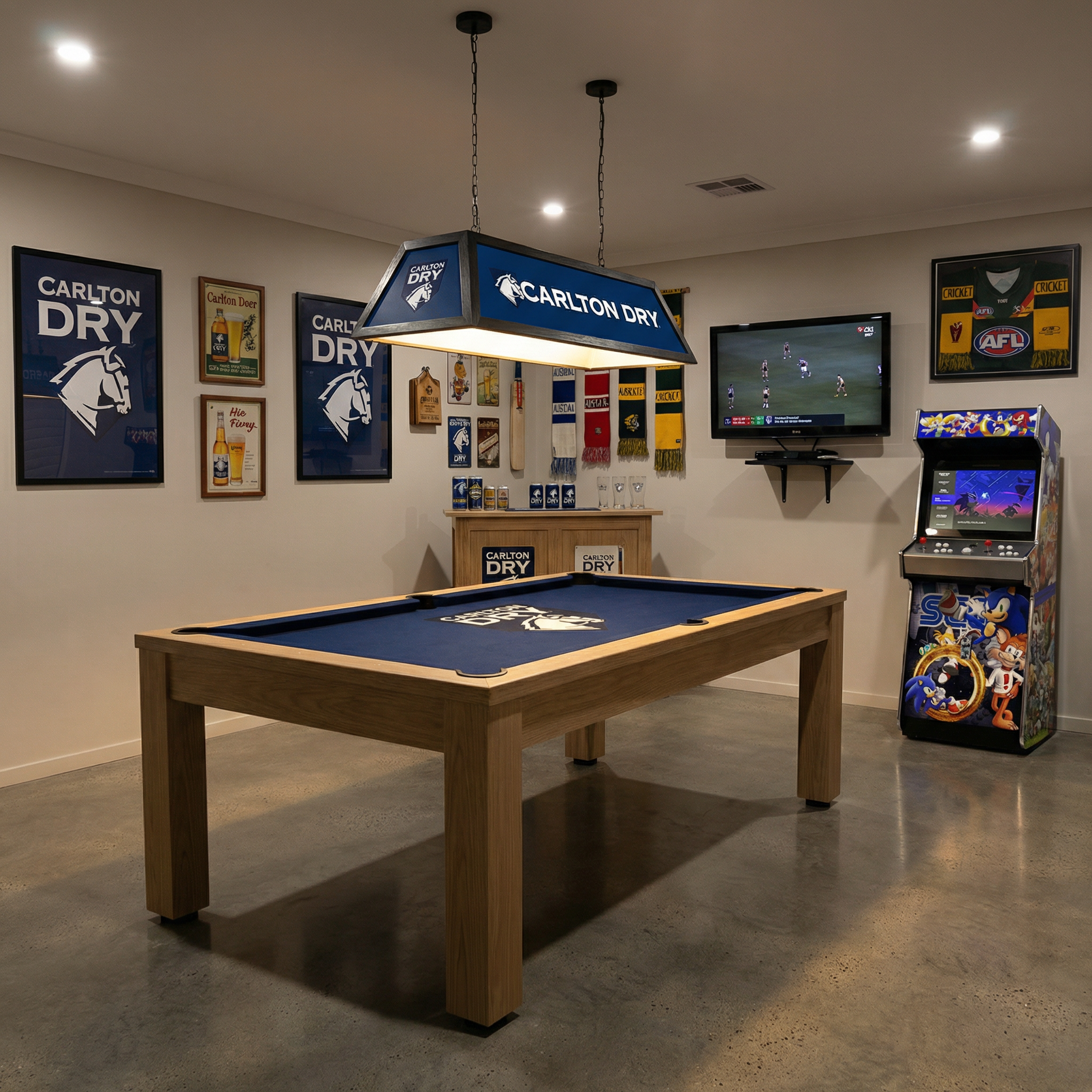 7ft pool table Carlton Dry branded Australia