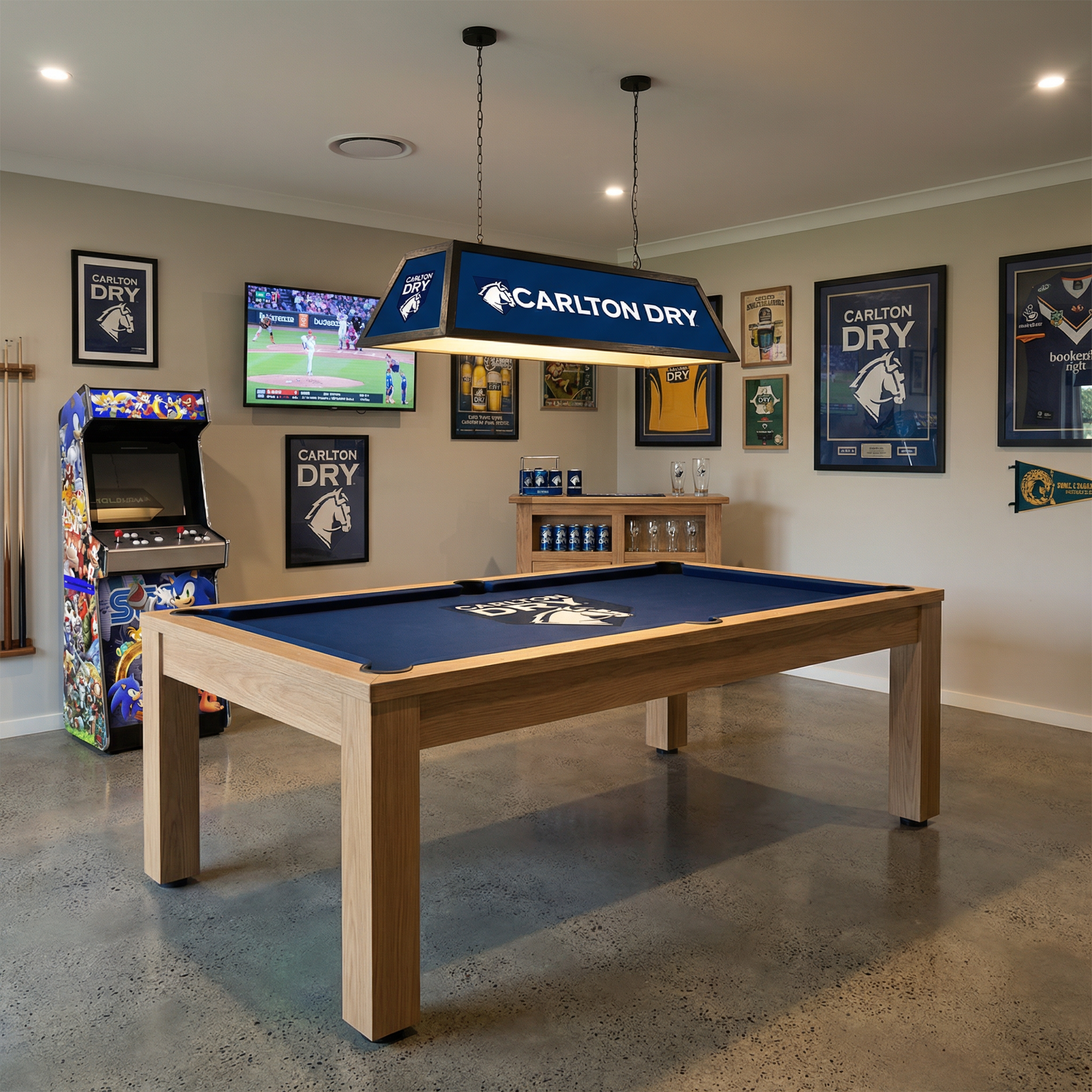 7ft pool table Carlton Dry branded Australia