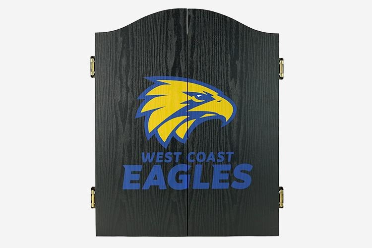 West Coast Eagles AFL Dart Board and Cabinet Set