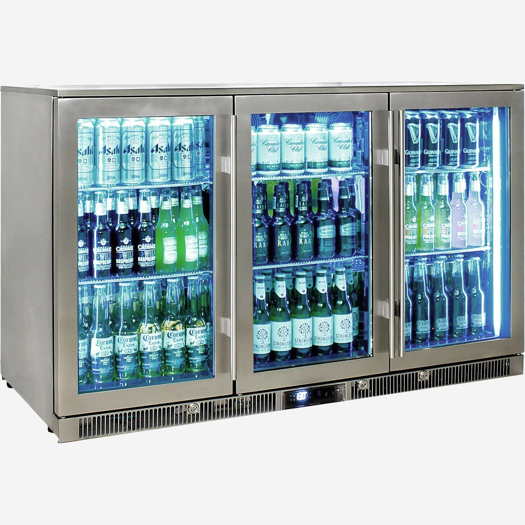 Rhino ENVY 3 Door Bar Fridge Coldest Beer 43ºC+ Best Alfresco 316 Marine Grade Stainless Quiet With No Condensation