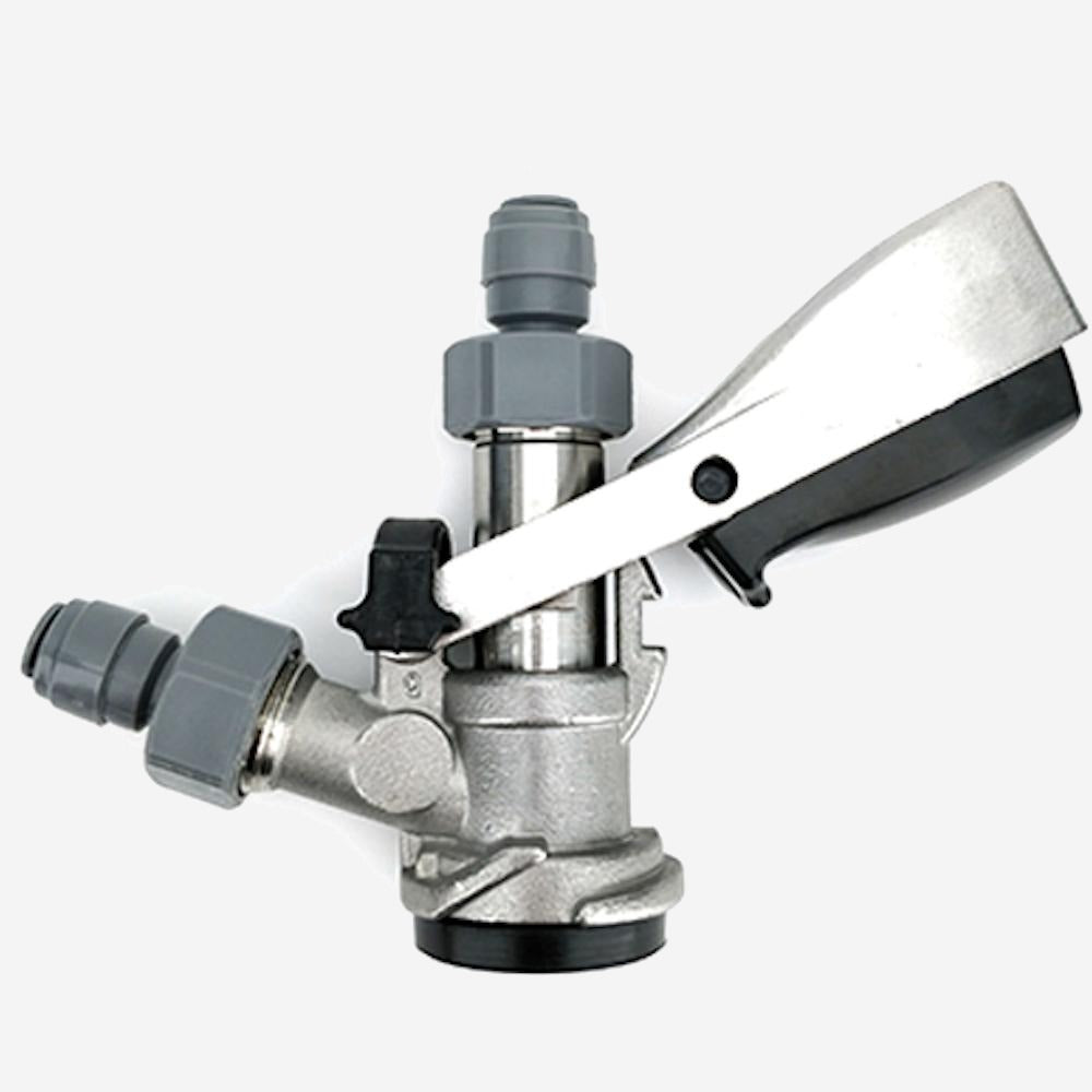 D-Type Keg Coupler - Full Stainless - duotight 5/8" to 8mm push in