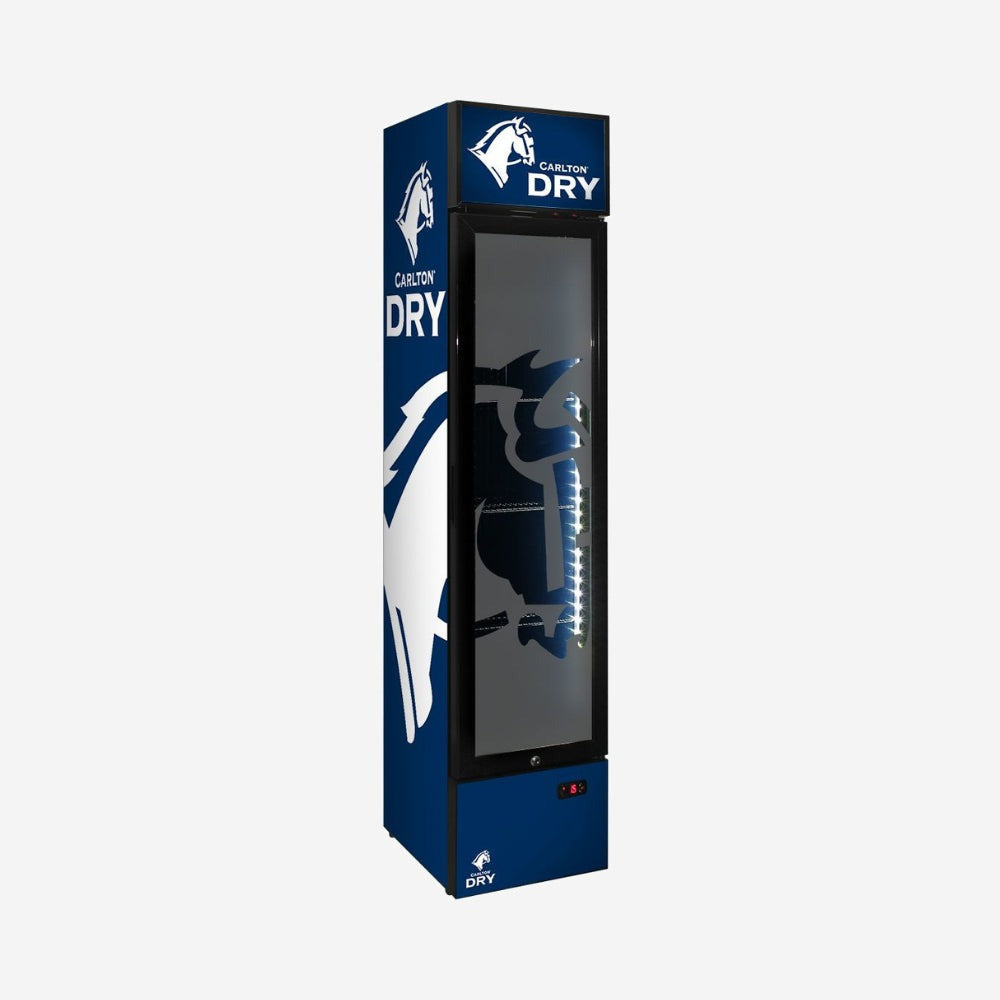 Carlton Dry Branded Skinny Upright Bar Fridge