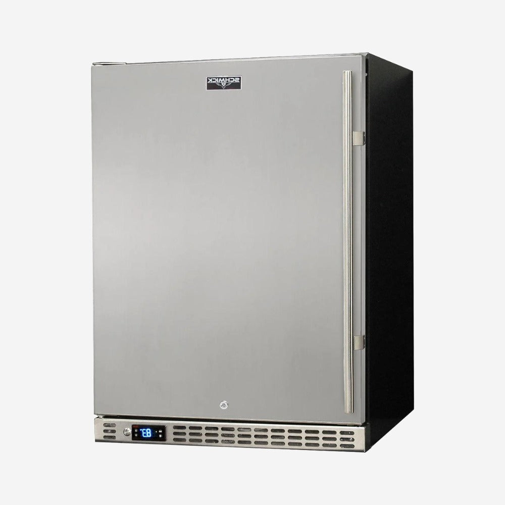 Schmick Quiet Running Front Venting Under Bench Solid Stainless Door Bar Fridge - Model SK156L-SD