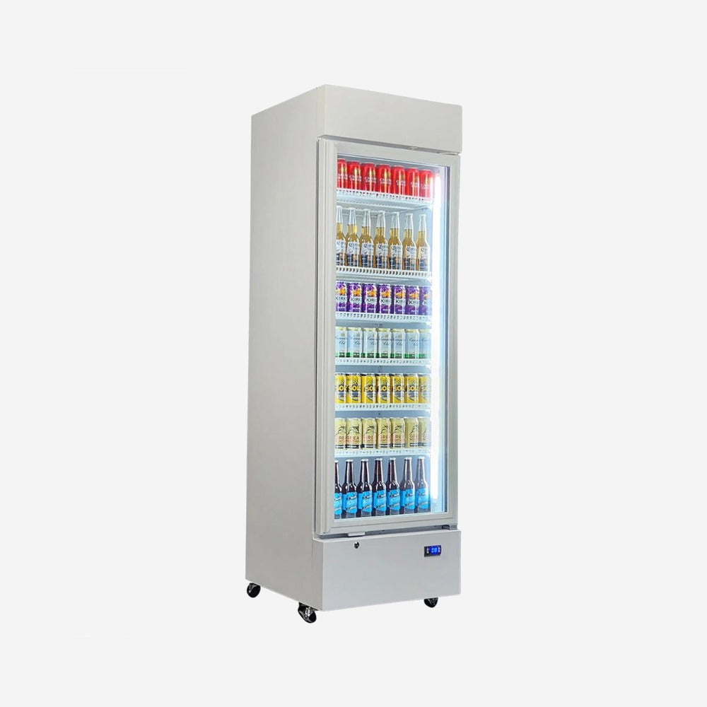 Upright Quiet Running Glass Door Bar Fridge - Model HUS-SC372W