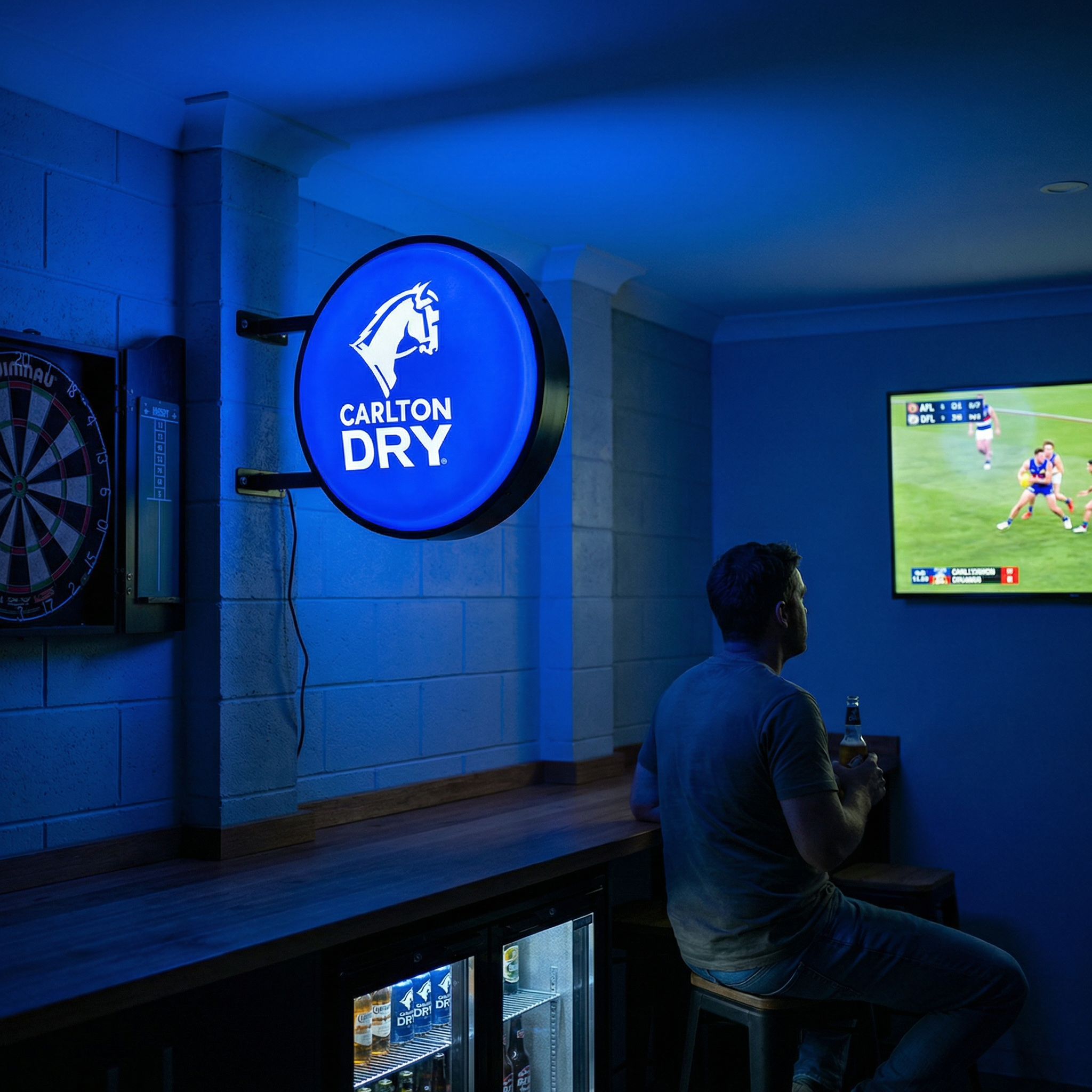 Carlton Dry Beer Bar Lighting Wall Sign Light LED