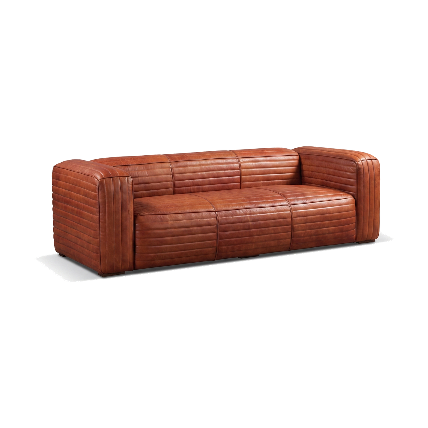 Monte Ribbed Three-Seat Lounge – Cognac