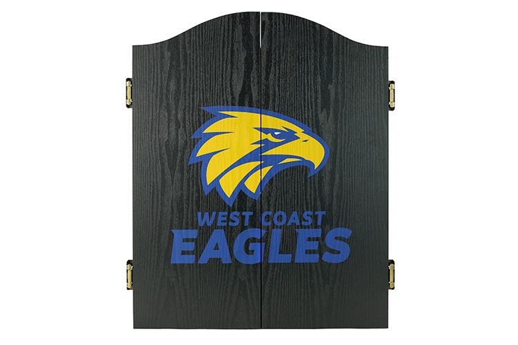 West Coast Eagles AFL Dart Board And Cabinet Set