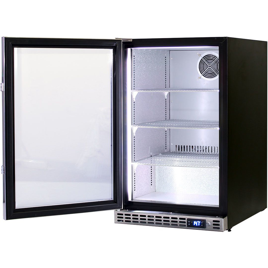 Bar Fridge - Schmick Quiet Running Front Venting Under Bench Heated Glass Door Bar Fridge Model SK116R-HD