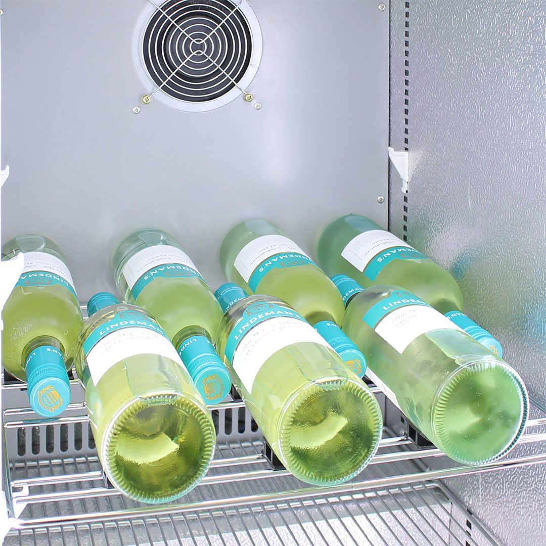 Bar Fridge - Schmick Quiet Running Front Venting Under Bench Heated Glass Door Bar Fridge Model SK116R-HD