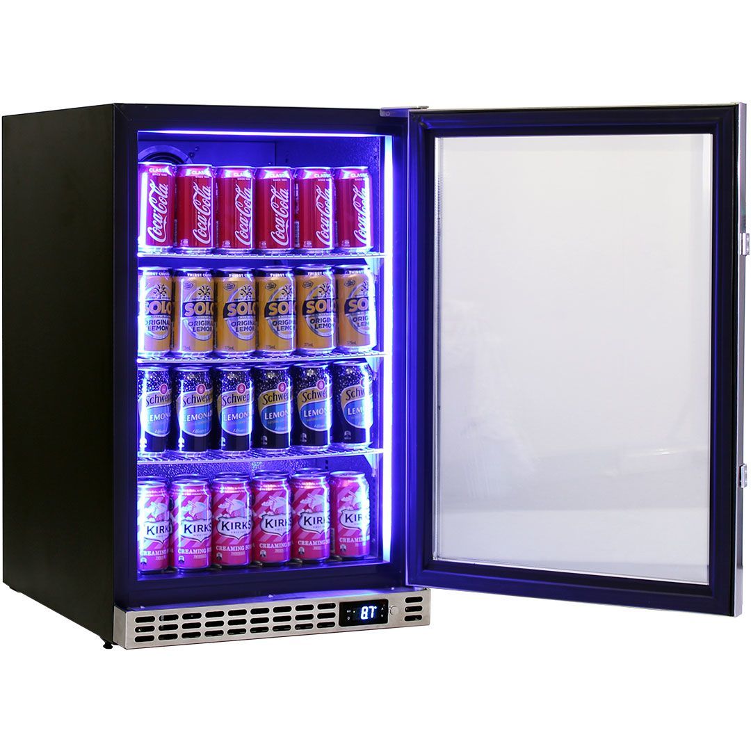 Bar Fridge - Schmick Quiet Running Front Venting Under Bench Heated Glass Door Bar Fridge Model SK116R-HD