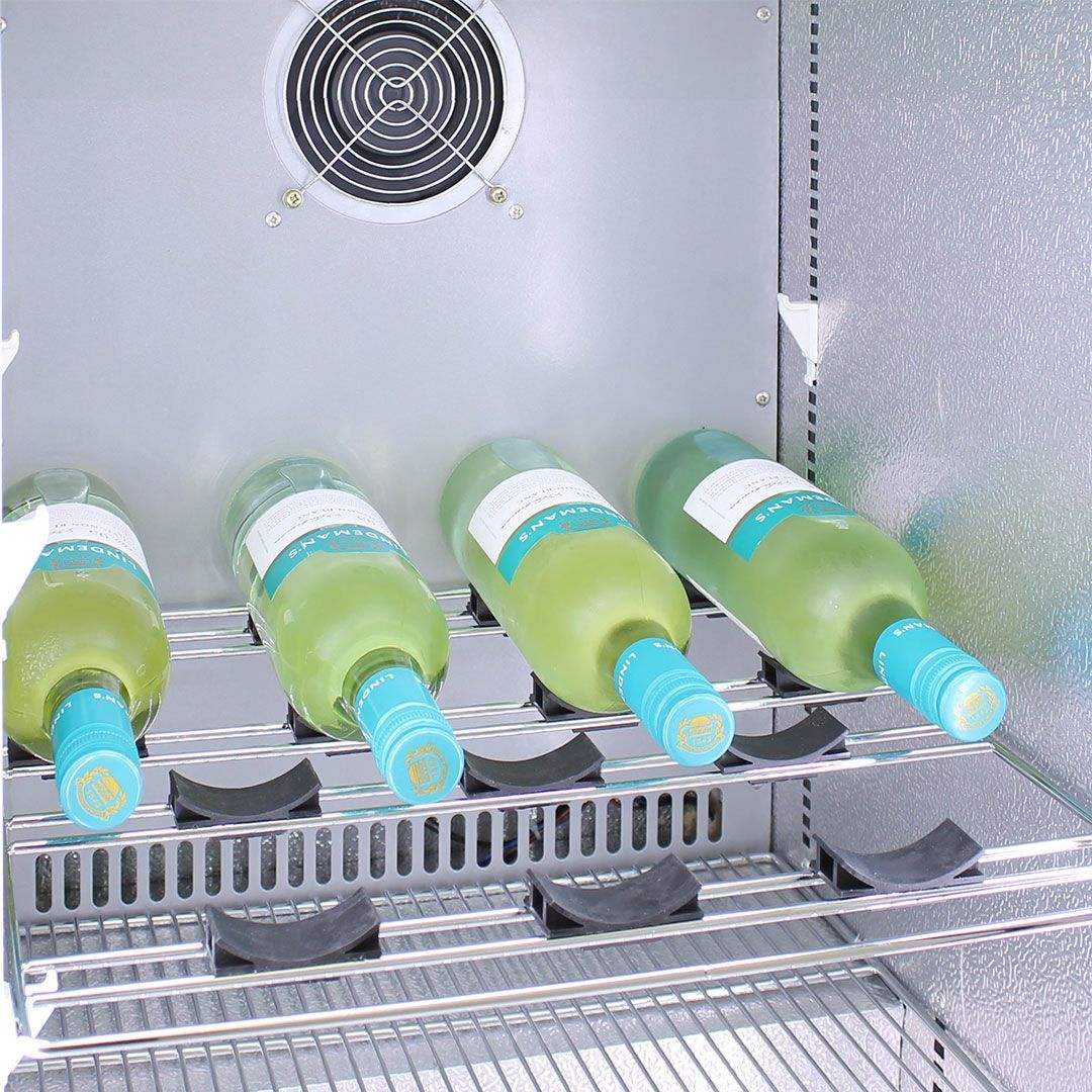 Bar Fridge - Schmick Quiet Running Front Venting Under Bench Heated Glass Door Bar Fridge Model SK116R-HD