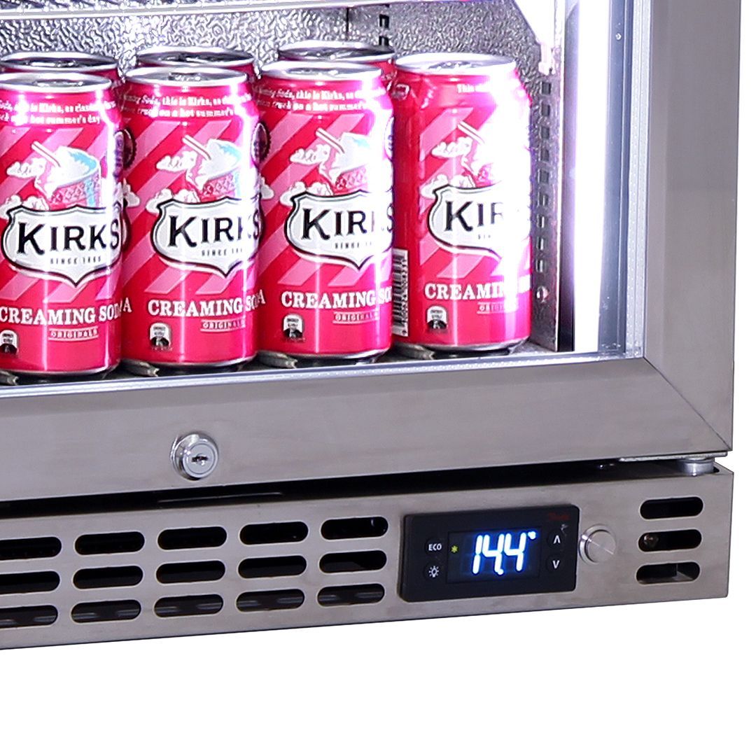 Bar Fridge - Schmick Quiet Running Front Venting Under Bench Heated Glass Door Bar Fridge Model SK116R-HD
