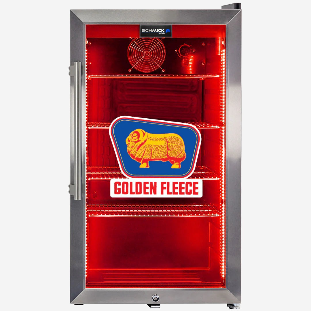Schmick Vintage Fuel Pump Triple Glazed Alfresco Bar Fridge With LED Strip Lights