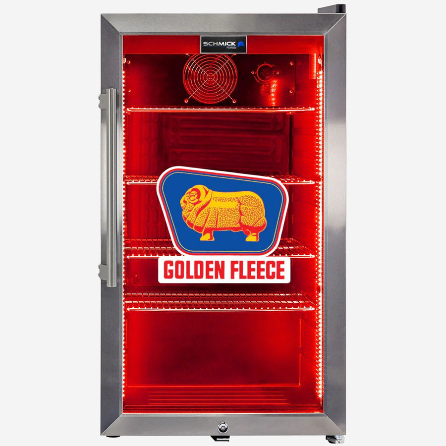 Schmick Vintage Fuel Pump Triple Glazed Alfresco Bar Fridge With LED Strip Lights