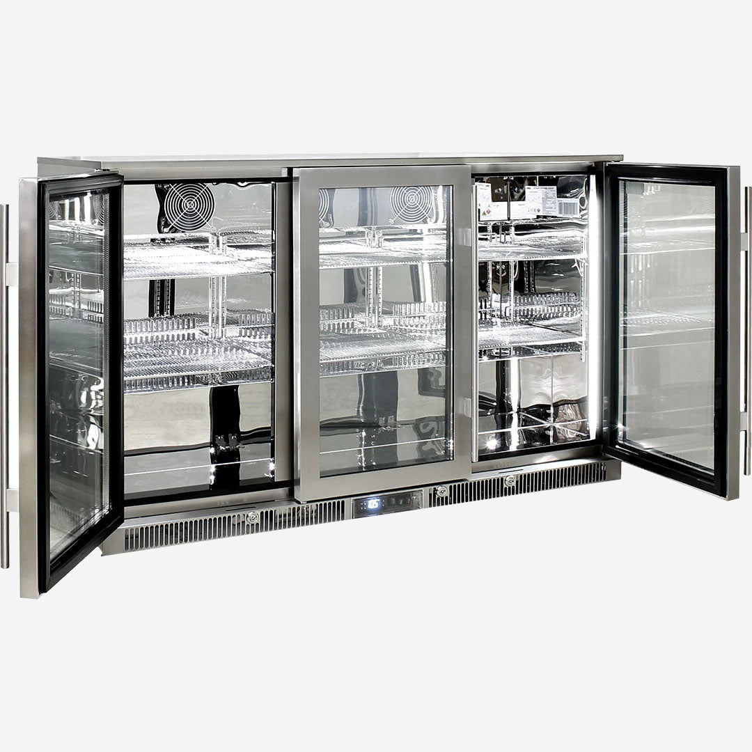 Rhino ENVY 3 Door Bar Fridge Coldest Beer 43ºC+ Best Alfresco 316 Marine Grade Stainless Quiet With No Condensation