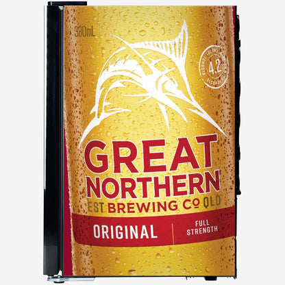 Great Northern Original Branded Glass Door Bar Fridge With Cool Frosted Door Logo