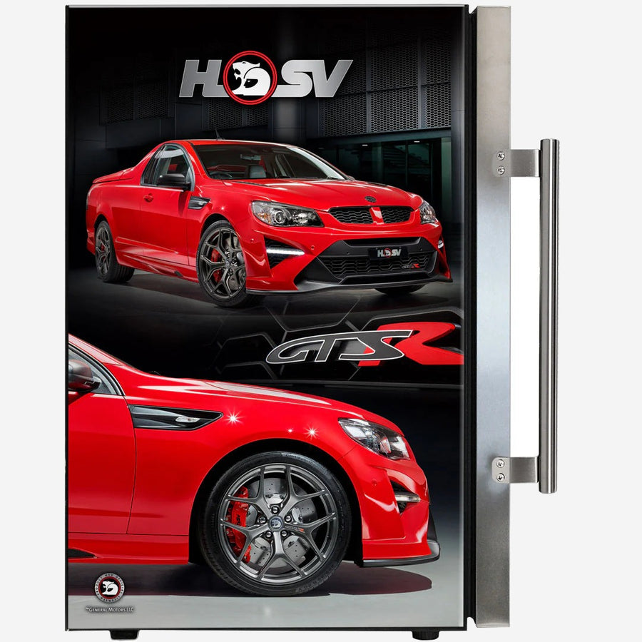 HSV GTSR Maloo branded bar fridge. Great gift idea! Add You Own Number Plate To Door! HUS-SC70-SS-GTSR-Maloo