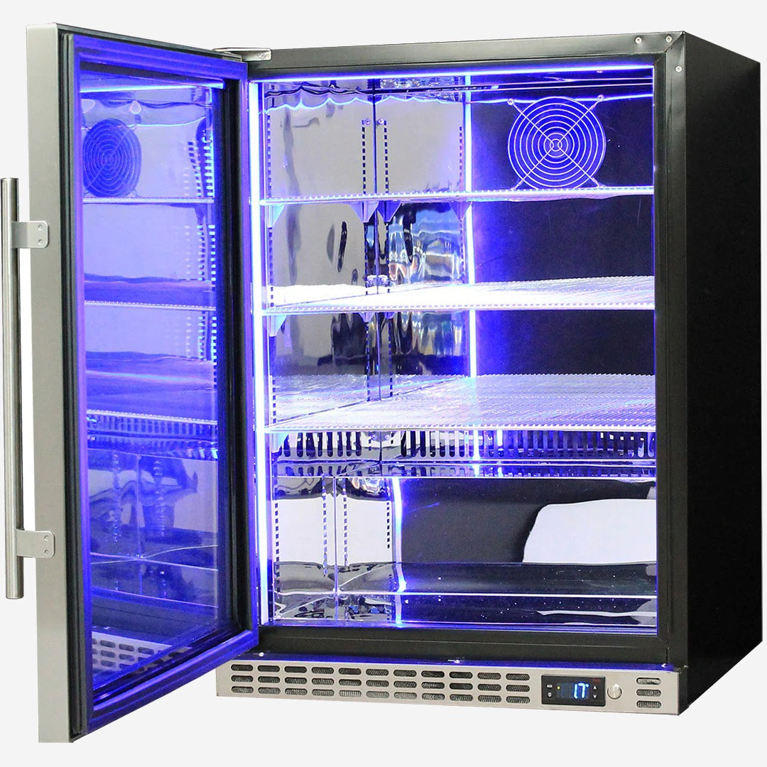 Schmick Quiet Running Front Venting Under Bench Glass Door Bar Fridge Heated Glass Model SK156L-HD