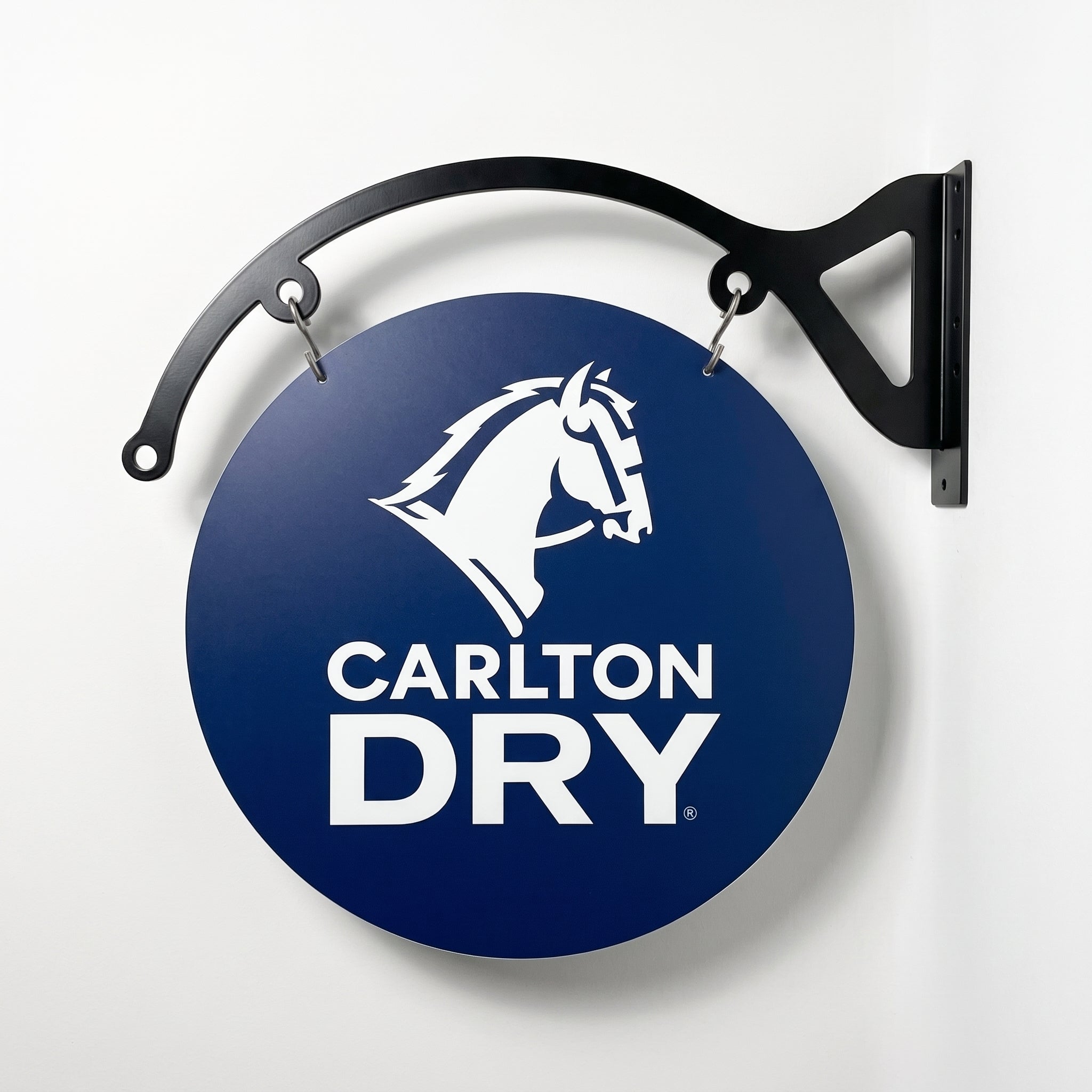 Carlton Dry 400mm double-sided round metal sign