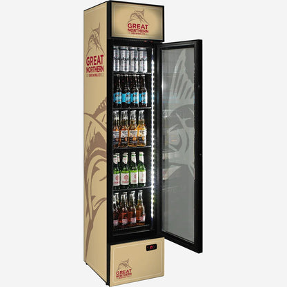 Great Northern Branded Skinny Upright Bar Fridge