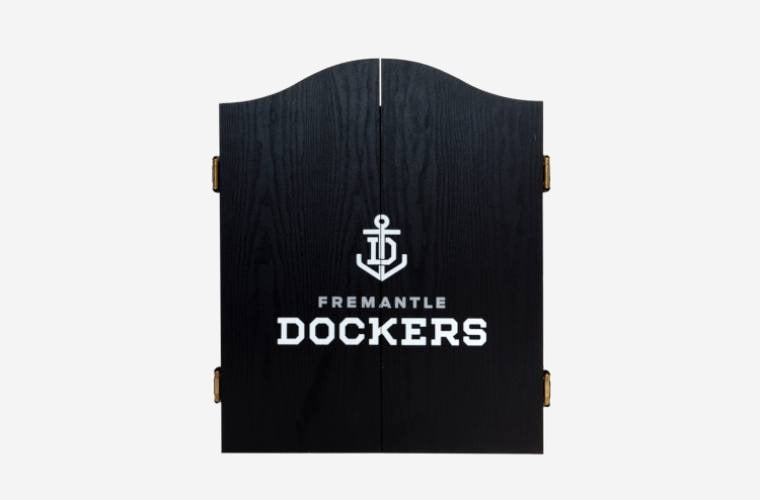 Fremantle Dockers Freo AFL Dart Board and Cabinet Set