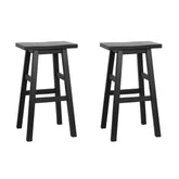 Artiss Set of 2 Beech Wood Bar Stools - Black