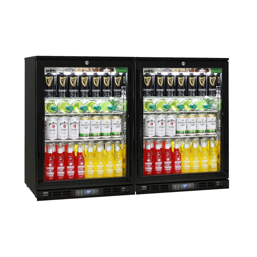 Quiet Glass 2 Door Bar Fridge Energy Efficient - Indoor Design