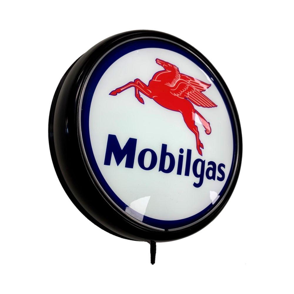 Mobilgas Mobil Fuel Petrol Bar Lighting Wall Sign Light Button Black